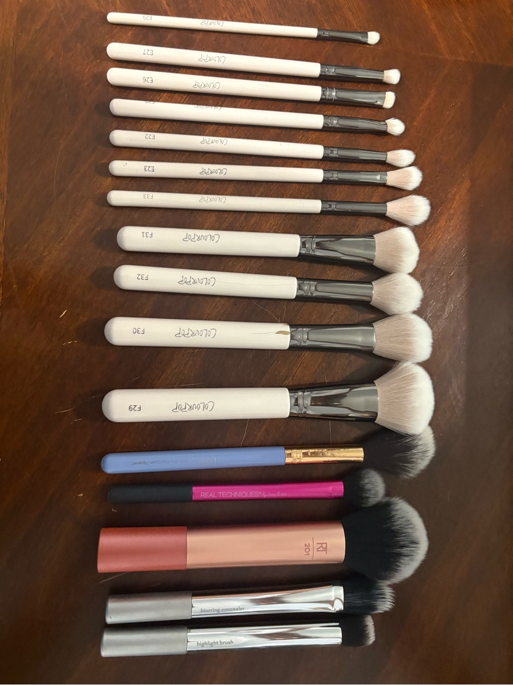 Colourpop and real techniques assorted brushes